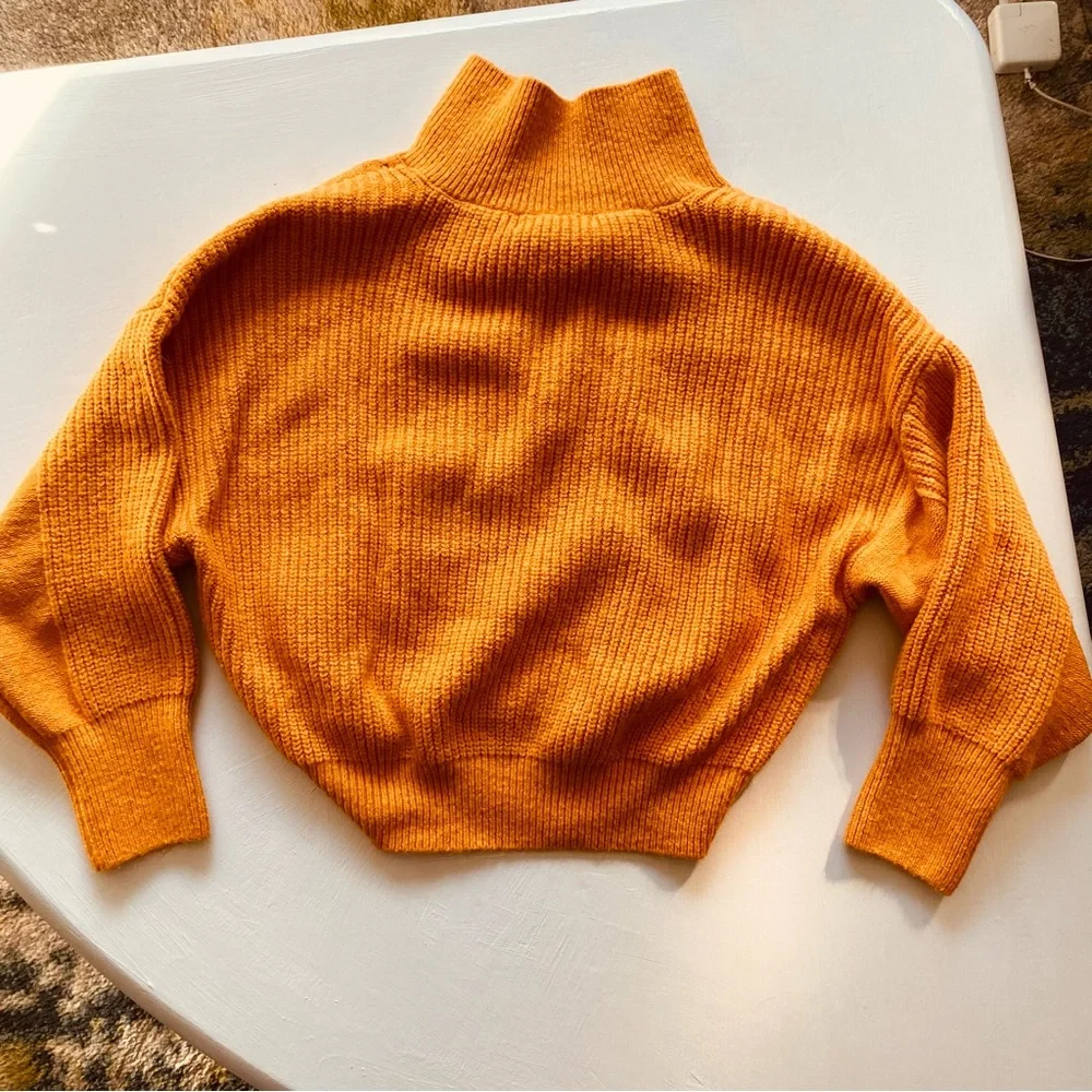 Orange UO Quarter Zip Sweater - Picture 3 of 5